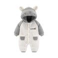 thumbnail image 1 of MeetoTime Baby Clothes Hooded Plush Warm Jumpsuits Color-blocked Long Sleeve Newborn Infant Rompers Crawling Clothes, 1 of 2