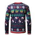thumbnail image 2 of Innerwin T-Shirt de Noël Manches Longues Hauts de Noël pour Hommes Col Rond Mode Basique Flocon de Neige TG, 2 of 3