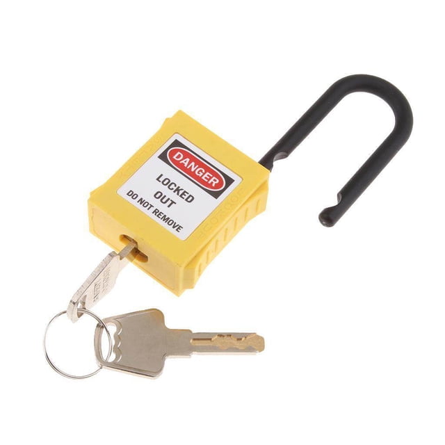 thinsony PL38-KD Cadenas de Sécurité Incurvé en PVC de 38 mm Jaune