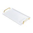 thumbnail image 1 of veasfak Serving Tray with Handle Storage Organizer Coffee Table Tea Tray Vanity Tray white large, 1 of 9