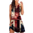 thumbnail image 2 of Dvkptbk Robes Drapeau Américain pour Femmes Été Plage Sans Manches Robe d'Été Évasée Décontractée Ample Robe T-Shirt - Soldes d'Été Liquidation, 2 of 5