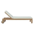 thumbnail image 3 of Modway Upland Teak Outdoor Patio Furniture Chaise Lounge, White, 3 of 8