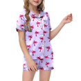 thumbnail image 1 of Luvoko Ensemble de Pyjama 2 Pcs pour Enfants Imprimé Graphique Chemise à Manches Courtes Boutonnée Shorts Pyjama, 1 of 5