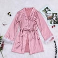 thumbnail image 2 of Ersazi Pyjama Super Doux pour Femmes Peignoir Aguichant Uni à Plumes pour Femmes Ensemble 1 Pce en Liquidation Rose G, 2 of 9
