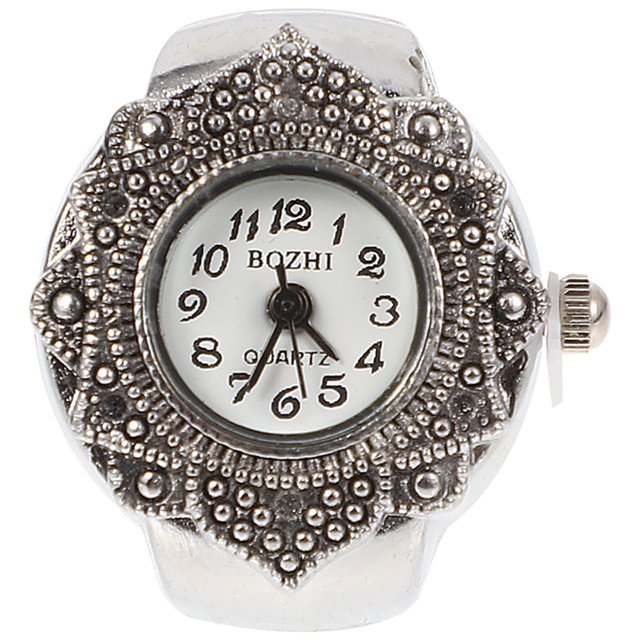 1Pc Women Men Finger Watch Casual Finger Watch Quartz Finger Ring Watch