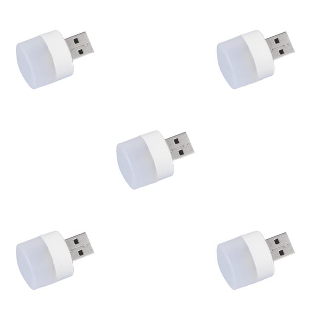 maskred USB Plug Lamp 6500K 3000K Lighting Device Table Computer Charging LED Book Lamps ABS Wear-resistance Reading Light White Light 5Set