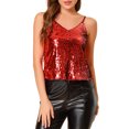 thumbnail image 1 of INSPIRE CHIC Camisole Courte à Paillettes pour Femme à Bretelles Spaghetti TG Rouge, 1 of 8
