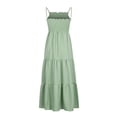 thumbnail image 3 of EGNMCR Robe Maxi d'Été pour Femme Grande Taille Décontractée Bohème Sans Manches à Taille Élastique à Volants Évasée en A Longue Robe de Plage Soleil Robes, 3 of 8
