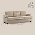 thumbnail image 3 of HOMCOM Canapé 3 Places, Sofa Rembourré avec Ports USB et Porte-Gobelets, Brun, 3 of 10
