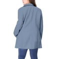 thumbnail image 3 of GRACE & GRANDEUR Women's Plus Peacoat Notched Lapel Double Breasted Mid Length Overcoat, 3 of 6