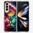 thumbnail image 1 of MUNDAZE Samsung Galaxy Z Fold 4 Neon Rainbow Galaxy Cat Shockproof Clear Hybrid Protective Phone Case Cover, 1 of 6