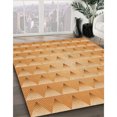 thumbnail image 3 of Ahgly Tapis de Zone Carré Transitionnel Néon Orange Lavable en Machine, 7 Pieds Carré, 3 of 7
