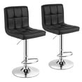thumbnail image 1 of Costway Ensemble de 2 Tabourets de Bar en Cuir PU Tabouret de Bar Réglable Pivotant Chaises de Pub Noir, 1 of 10