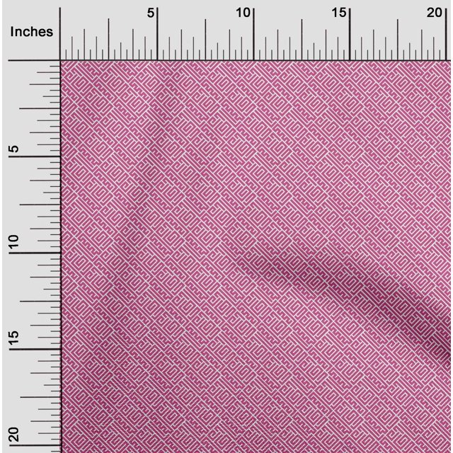oneOone Organic Cotton Voile Fabric Greek Key Geometric Print Fabric BTY 42 Inches Wide
