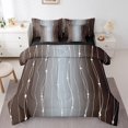 thumbnail image 1 of YST Brown and Grey Gradient Bed in a Bag, Modern Abstract Aesthetic Comforter Set, Geometry Lines, Twin Size (7 Count), 1 of 4