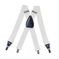 thumbnail image 2 of lionlar Men's Suspenders Elastic Straps Solid Heavy Duty 4 Clips Adjustable Unisex White, 2 of 7
