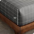 thumbnail image 3 of Bare Home Drap-Housse - Premium 1800 Collection - Poche Profonde - Ultra Doux, Résistant aux Plis - Grand Lit, à Carreaux - Gris/blanc, 3 of 5