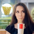 thumbnail image 3 of Yellow Paper Straws Disposable Biodegradable Drinking Straws 100 Count Eco Friendly Compostable Yellow Party Supplies, 3 of 8