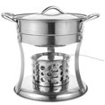 thumbnail image 1 of SHISUYAN Stainless Steel Hot Pot with Stove for Kitchen Use Silver Color Durable and Easy to Clean 10 Inch, 1 of 9