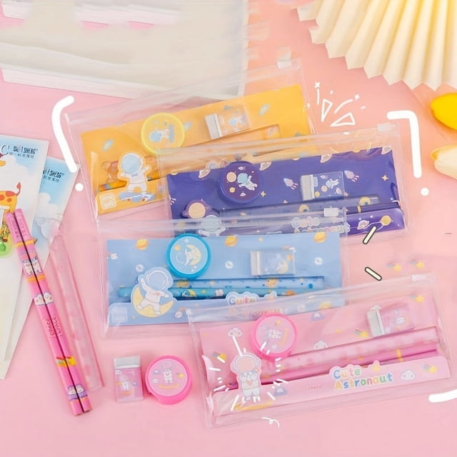 Astronaut Stationery Set Five-piece Set Children's Stationery Small Gift Pencil Set For Primary School Students