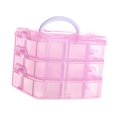 thumbnail image 2 of yuksok 18 Grid Organizer Box 3 Layer Storage Container for Beads Embroidery Jewelry Pink, 2 of 9