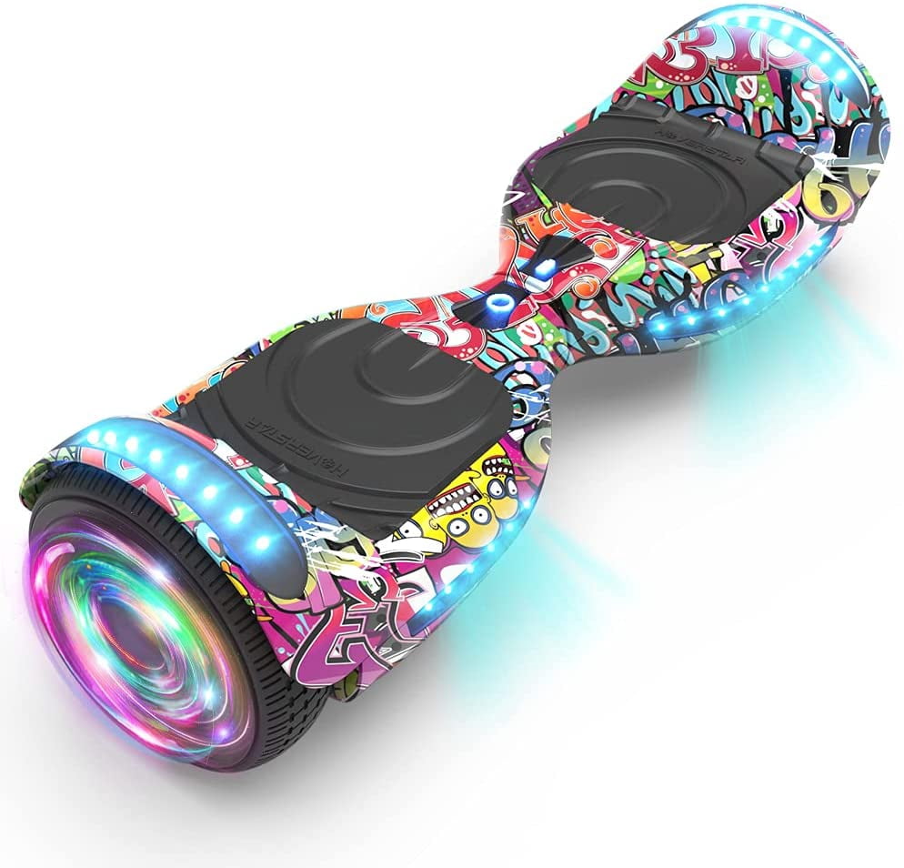 Hoverboard pour Ados et Adultes (Système hoverstar 2.0), Couleur Chrome et Design Coloré Hooverboard Haut-Parleur Bluetooth Huverboard avec Lumière LED Roues Clignotantes Trottinette Électrique Auto-Équilibrée Certifiée
