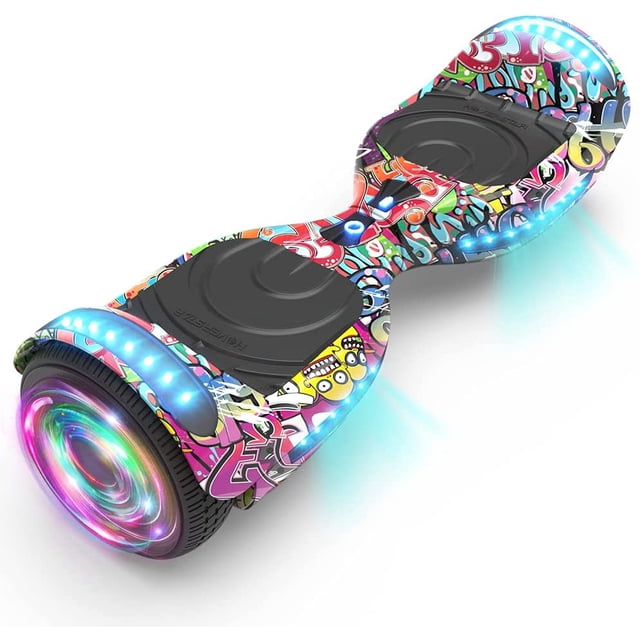 Hoverboard pour Ados et Adultes (Système hoverstar 2.0), Couleur Chrome et Design Coloré Hooverboard Haut-Parleur Bluetooth Huverboard avec Lumière LED Roues Clignotantes Trottinette Électrique Auto-Équilibrée Certifiée