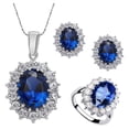 thumbnail image 4 of Boucles d'Oreilles pour Femmes Collier en Cristal Bagues de Mariage pour Femmes Ensemble de Bijoux Style Mode Bague en Cristal Boucles d'Oreilles Collier Femmes Bijoux de Mariage, 4 of 4