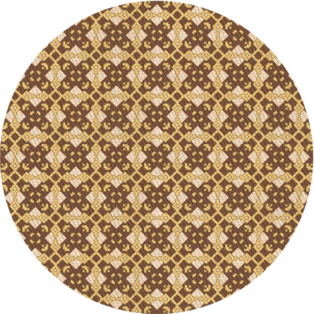 Ahgly Company Tapis d'Intérieur Rond Lavable en Machine Brun Selle Transitionnel, 4 Pieds Rond