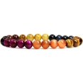 thumbnail image 1 of Bracelet Extensible en Perles Rondes de 8 mm en Oeil de Tigre Multicolore Naturel de Qualité AA 7 Pouces Unisexe, 1 of 4