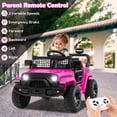 thumbnail image 4 of Costway 12V Kids Ride on Truck Car Battery Powered Electric Vehicle with Remote Control Pink, 4 of 10