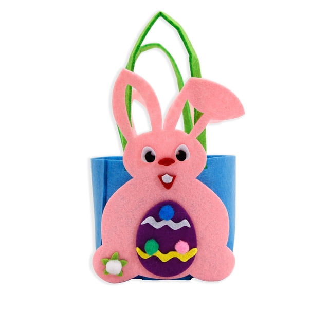 DIY Easter Bunny Gift Bag - Cloth Tote Basket for Candy, Eggs & Holiday Decor