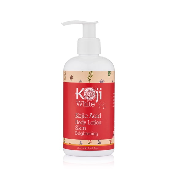 Koji White Kojic Acid Skin Brightening Body Lotion - Natural Moisturizer & Glowing - Dark Spots, Uneven Skin Tone - Vegan & Cruelty-Free, Dermatologist Tested 8.45 Ounce Bottle