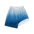 thumbnail image 1 of AWZXDE Shorts For Boys With Gradient Prints Beach Swim Trunks For Kids Summer Pool Party Water Play 5-14 Years Blue, 1 of 4