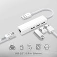 thumbnail image 2 of 3-Port USB 3.0 Hub with RJ45 10/100/1000 Gigabit Ethernet Adapter Converter LAN Wired USB Network Adapter for Ultrabooks, Notebooks, Tablets and More (White), 2 of 7