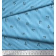 thumbnail image 3 of Soimoi Blue Moss Georgette Fabric Buds & Stripe Print Fabric BTY 42 Inch Wide, 3 of 4