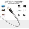 thumbnail image 3 of Nanxudyj Cat 7 Ethernet Cable 25ft,Nylon Braided CAT7 Shielded Internet Cable RJ45 LAN Cable High Speed Gigabit Network, 3 of 5