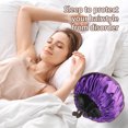 thumbnail image 4 of EGNMCR Reversible Silk Satin Cap For Sleeping, Adaptable Button Silk Satin Hair Cap, Fashionable Double Layer Hair Cap sleeping cap, 4 of 6
