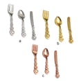 thumbnail image 3 of 3 Pieces Tableware Model Mini Accessories Early Lovely Size 1/12 Kitchen Spoon Early Educational Imitation Cutlery Children Baby Kids Using Gold, 3 of 7