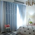 thumbnail image 3 of Agiferg Starry Sky Sheer Curtain Tulle Window Treatment Voile Drape Valance Double-deck, 3 of 4