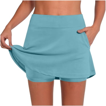 BLVB Jupes-Short Actives pour Femmes avec Poches Taille Haute Jupes Athlétiques avec Shorts Intégrés pour Tennis Décontracté Golf Entraînement