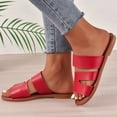 thumbnail image 5 of Graduation Gift AXXD Womens Dress Sandals Red New Summer Flat Sandals Open Toe Casual Slides, 5 of 5