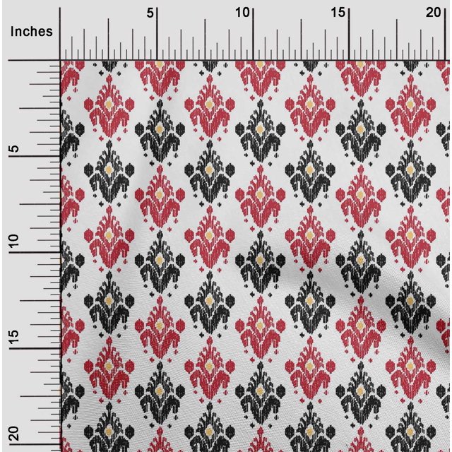 oneOone Polyester Lycra Fabric Ethnic Ikat Printed Craft Fabric BTY 56 Inch Wide