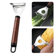 Suncoda Paring Knife, Kitchen Gadgets Wooden Handle Household Whisk Manual Eye Diggers 304 Paring Knife Scraping Knife Stainless Steel