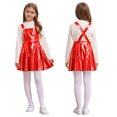 thumbnail image 1 of RUNQHUI Robe Salopette Évasée pour Filles Fête d'Anniversaire Robe Salopette à Bretelles Jupe Plissée Vêtements de Carnaval Rouge 16, 1 of 6