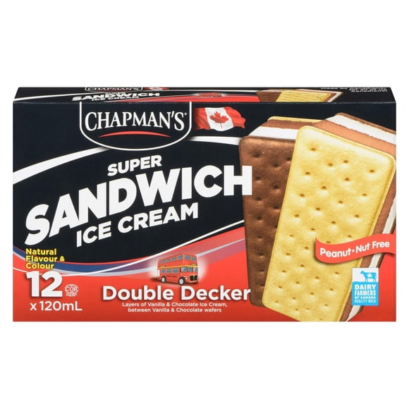 Chapman's Super Sandwich Double Decker Ice Cream in a Box, 12 x 120mL
