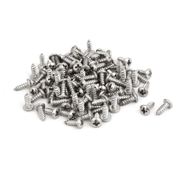 Unique Bargains Vis Autotaraudeuses Tête de Poêle en Acier Inoxydable 304 M3.5x10mm 100 Pcs