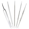 thumbnail image 1 of Professional Blackhead Remover Pimple Comedone Extractor Tools Set of 5, Best Splinter Acne Removal Kit and Skin Tools for Skin Blemishes, Whitehead, Pimples, Cysts and Zit Popper, 1 of 5