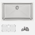 thumbnail image 2 of Stylish Dual Mount 31" Stainless Steel Single Bowl Kitchen Sink with Grid & Strainer S-402G, 2 of 12