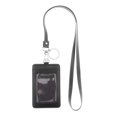 thumbnail image 4 of Badge Holder, Real Leather ID Badge Card Holder with Window - Quick Rlease Detachable Neck Lanyard Strap with Key - 11color (Vertical), 4 of 8